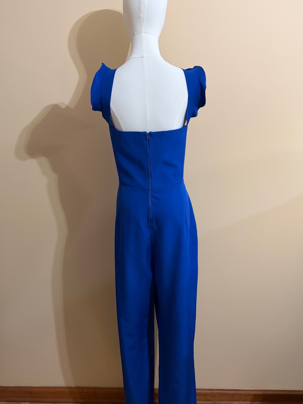 Charles Henry Royal Blue Ruffle Strap Wide Leg Jumpsuit - Size XXL - Picture 2 of 12
